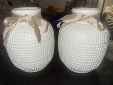 Pair of Matching White Vases