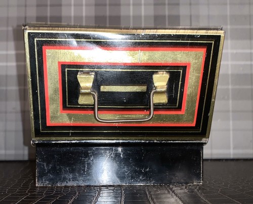Antique safe security box tin - box,