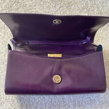 Vintage Leather Purple Charles Jourdan Paris  24x 14 cms Clutch/Shoulder Bag