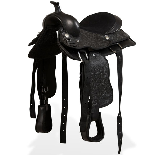 Western saddle black - western, 12"