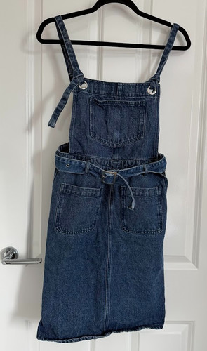 Denim pinafore dress size 8 - denim,