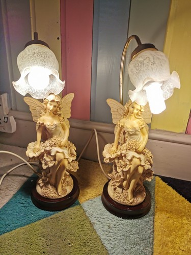 Vintage fairy figurine lamps - fairy,