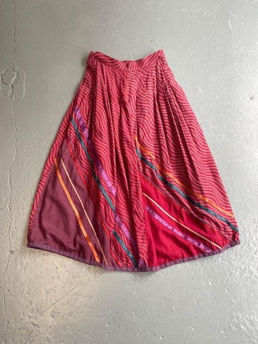 Mondi 1980s burgundy stripe - 1980s,