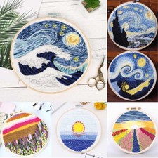 Ornament Flower Embroidery Cross Stitch Kit Embroidery Hoop Needle Punch