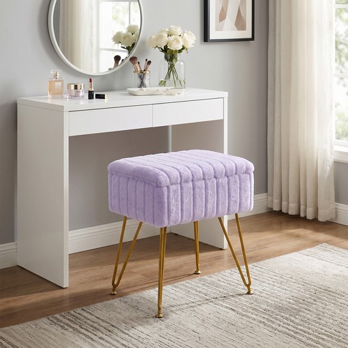 Faux rabbit fur dressing table - fur,