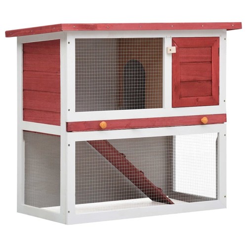 Rabbit hutch red - hutch, pine