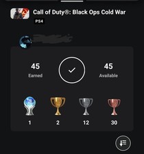 COLD WAR PLATINUM TROPHY | PS4