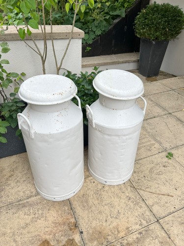 Antique vintage milk churns - milk,
