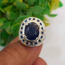 Xmas Blue sapphire Stone Ring