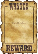 Wild West Wanted Poster Fancy Dress Themed Party Photo Decoration Prop
