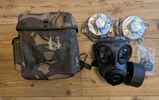 S10 Avon Rubber Gas Mask Respirator with Haversack and Spare Cannisters