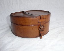 Vintage - Leather Collar Trinket Case Box - Antique
