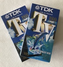 Two Tdk Tv 180 Blank Vhs