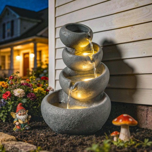 Outsunny tier water fountain - outsunny, 4-tier
