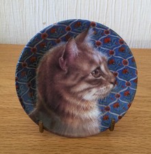 ROYAL WORCESTER LESLEY ANNE IVORY / IVORY CATS PORTRAIT OF SPIRO MINIATURE PLATE