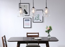 PENDANT CHANDELIER BLACK GLASS