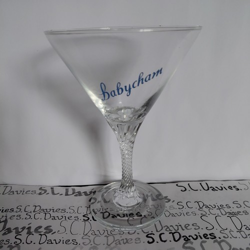 Babycham glass rare - babycham, twisted