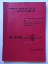 ROVER 2000 P6 SALOON orig 1968 UK Mkt Parts Catalogue Supplement - TC Auto
