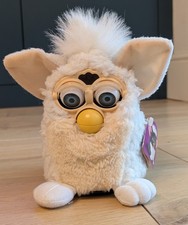 Tiger Electronics 1999 Vintage White Furby 70-800 with tag. Spares Or Repair