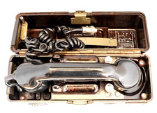 Vintage Army Military Field Telephone Set  Possibly Czechoslovakian or German. 