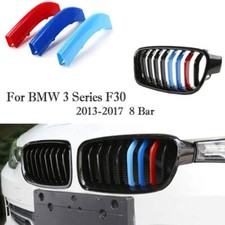 For BMW F30 2013-2017 Car Grill Trim 3 Series M Sport Tech 3 Color Stripes Badge