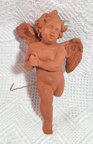 Terra cotta cherub angel - cherub,