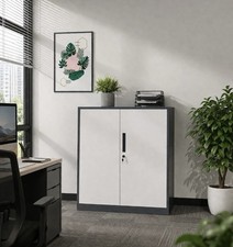 Lockable White/ Grey Storage