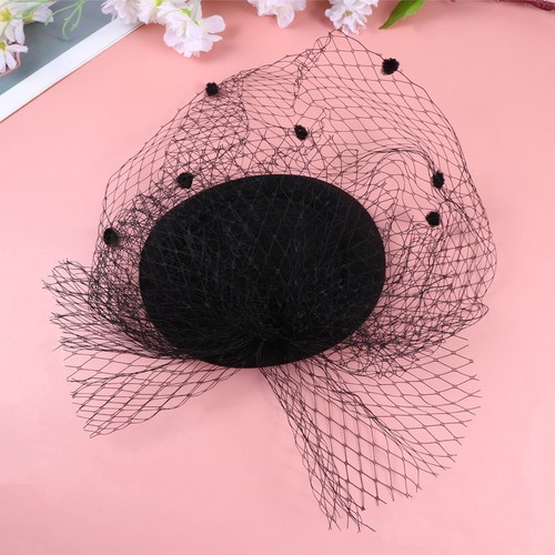 Small woolen black hat topper - woolen,