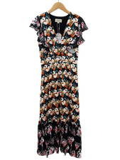 TEMPERLEY Ladies UK S Black Abstract Button-Up Maxi Dress FEARNE COTTON PreLoved