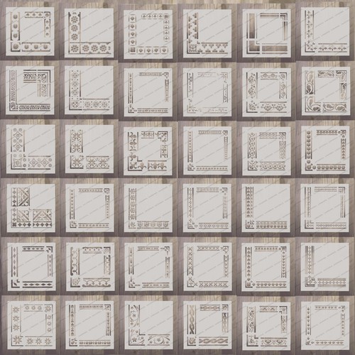 Border corner stencils - border,