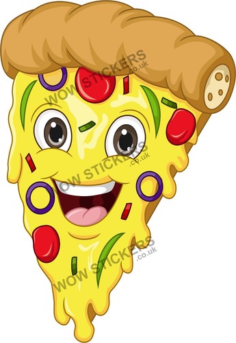 Pizza mascot sticker trailer - pizza,
