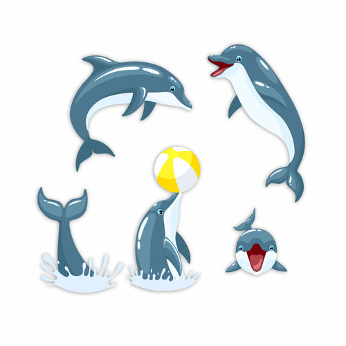 Playful dolphin vinyl decal - playful,