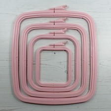 Nurge Embroidery Cross Stitch Square Oblong Rectangle Plastic Frame Pink