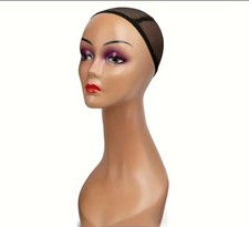 Female Mannequin Head for Wig Display, Durable Plastic Wig Stand.