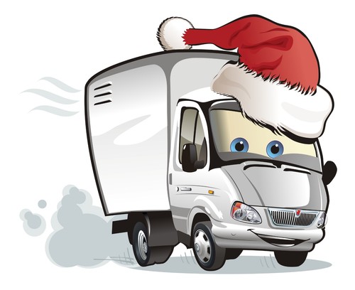 Delivery driver christmas card - delivery,
