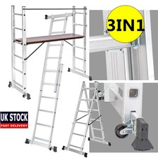 3 Way Combination Ladder Scaffold Work Aluminium Multi Purpose Ladder Steps