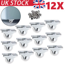 12x Fixed 25mm Rubber Castor