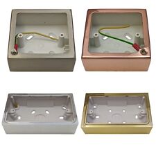 G&H Surface Mounted Pattress Box Single Double Brass Steel Chrome Black Copper