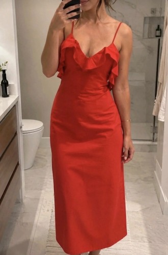 Zara long red gabardine - zara,