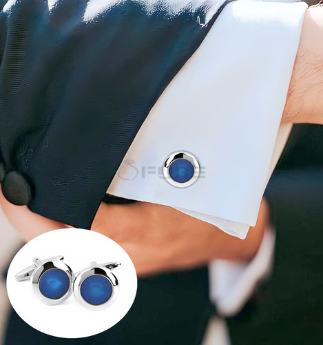 Round blue enamel - blue,