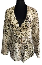 Fenn Wright Manson Silk Blend Leopard Print Belted Blazer Women’s M