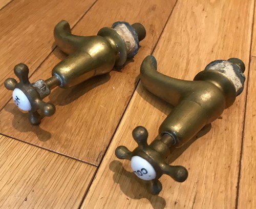 Vintage brass hot cold sink - vintage,
