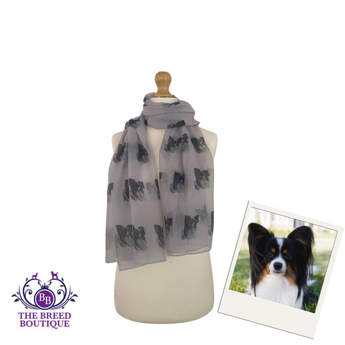 Papillon scarf ladies dog - scarf,