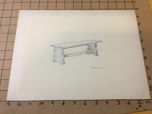 Vintage original drawing - -,