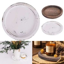 Round Wood Serving Tray Rustic