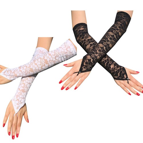 Long lace gloves sleeves - long,