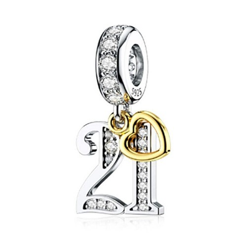 S925 silver gold pl hanging - silver,