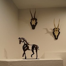 Metal Horse Sculpture Rustic