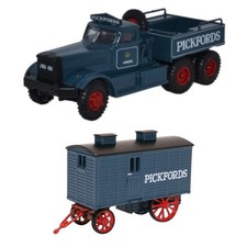 Oxford Diecast 76DT004 Diamond T Ballast & Living Van  Pickfords OO Gauge