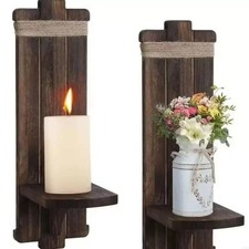 Vintage Wooden Wall Candle
